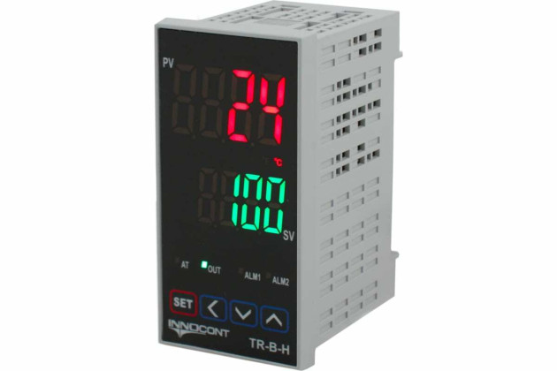 Температурный контроллер INNOCONT, 2 дисплея, 4 разряда, 48x96x62 мм, 2 аварийных выхода, 110-220VAC, выход: реле + твердотельное реле TR-B-H — фото-672_1