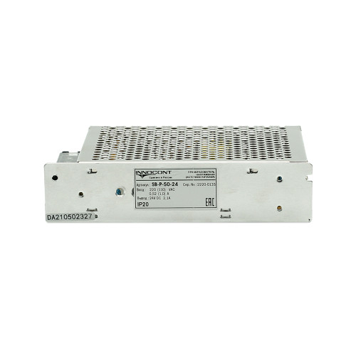 Источник питания INNOCONT. Вход: 220VAC, 0.52А, выход: 50W, 24VDC, 2.1A,-10 +50С, IP20, типы защиты: КЗ, перегрузка, перенапряжение SB-P-50-24 — фото-672_7