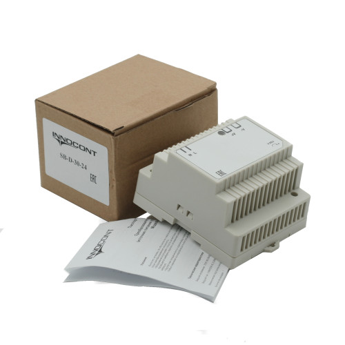 Источник питания INNOCONT. Вход: 220VAC, 0.48А, выход: 30W, 24VDC, 1.5A, -10 +50С, IP20, типы защиты: КЗ, перегрузка, перенапряжение SB-D-30-24 — фото-672_7