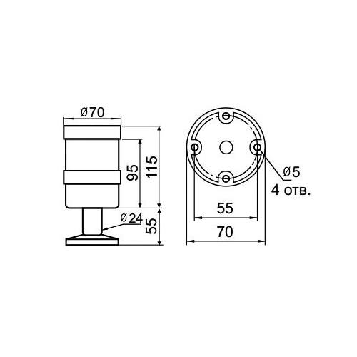 Светосигнальная колонна INNOCONT TL70-024-W-55 — фото-672_2