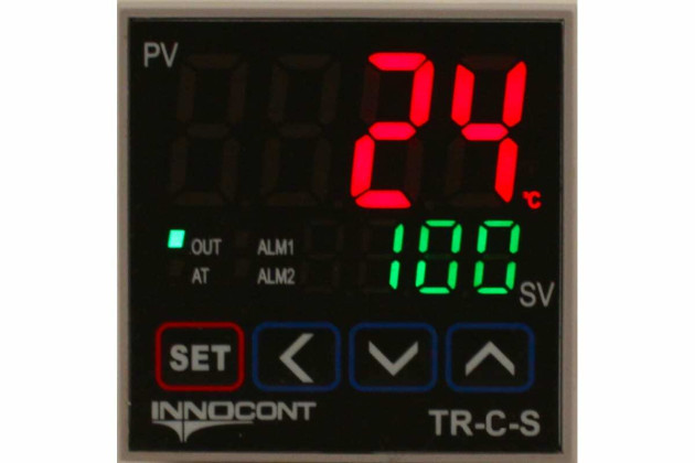 Температурный контроллер INNOCONT, 2 дисплея, 4 разряда, 48x48x60 мм, 2 аварийных выхода, 110-220VAC, выход: 4-20 мА + твердотельное реле TR-C-S — фото-672_3