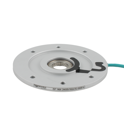 Фланцевый энкодер INNOCONT D=105, алюминиевый, полый вал 14мм, 1024 имп/об, 5...30VDC, TTL/HTL, IP67, кабель 2м, 71 габарит двигателя с фланцем B14 — фото-672_1